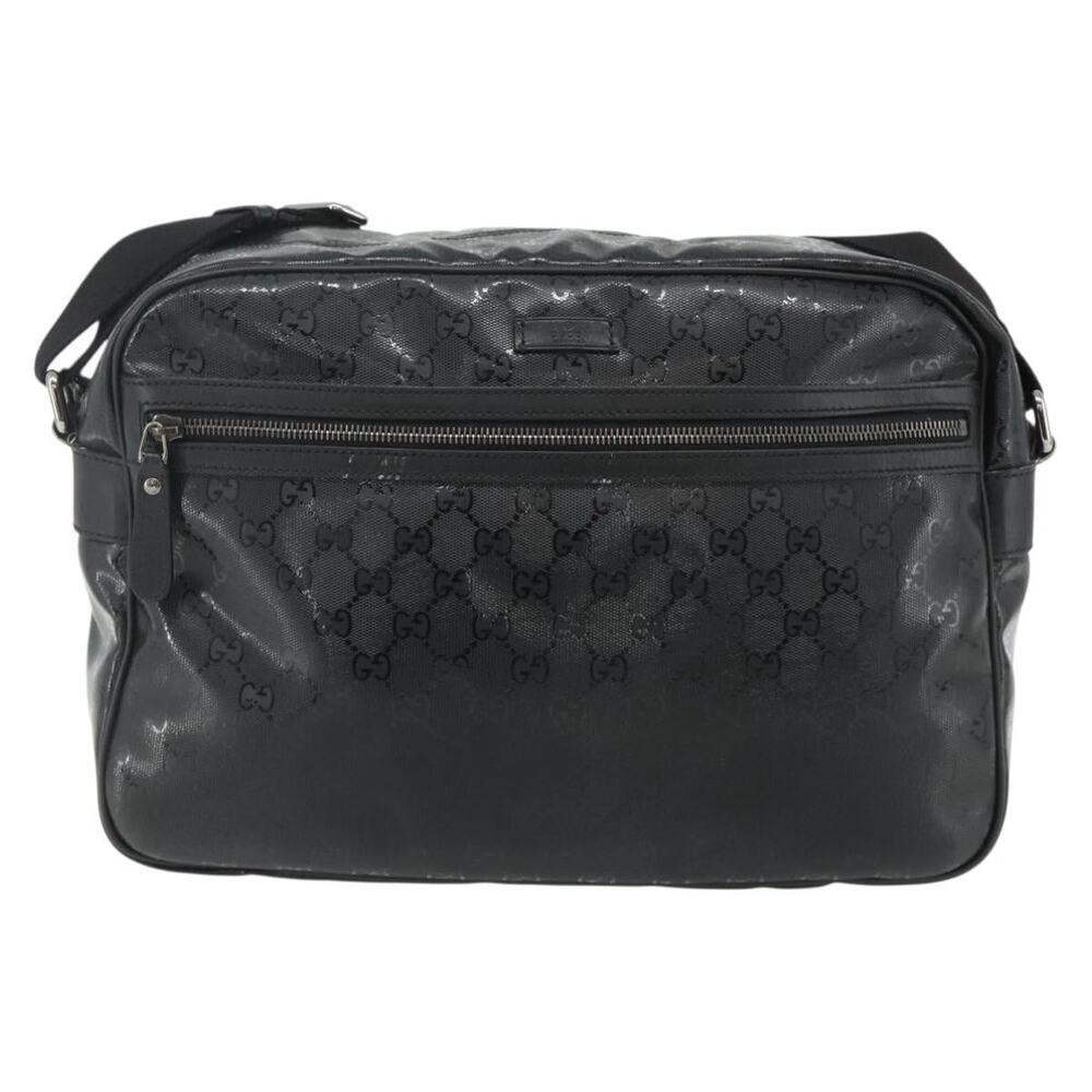 Gucci GG Imprime Coated Canvas Shoulder Bag Black